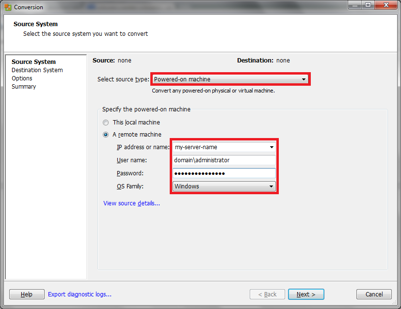 vcenter converter standalone connect to esxi 6.5