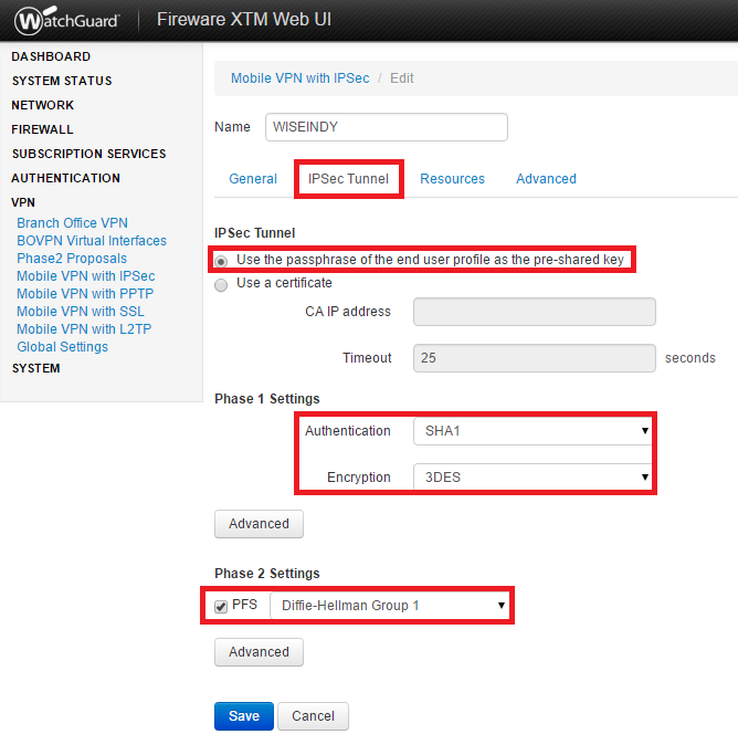 How to set up Shrew Soft IPSec VPN Client for WatchGuard - Wiseindy