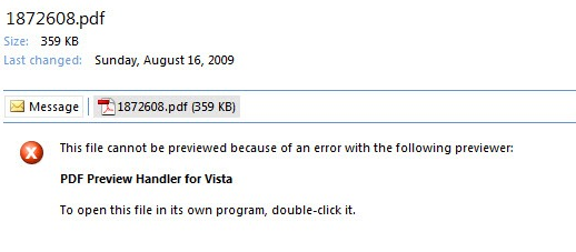 windows 10 microsoft outlook 2010 pdf preview handler
